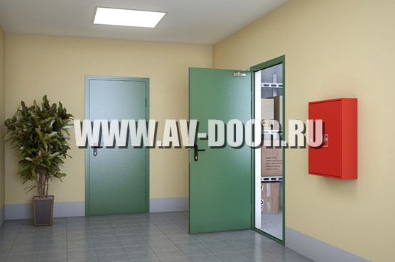 Фото работы: Противопожарная однопольная дверь с порошковым окрасом