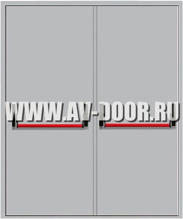 Дверь металлическая противопожарная двустворчатая глухая с антипаникой ДМП-2Г EI-60 