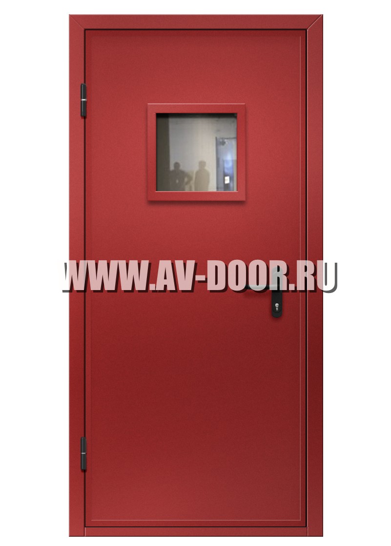 Дверь противопожарная однопольная с квадратным стеклом EI-60 ДМП-1О