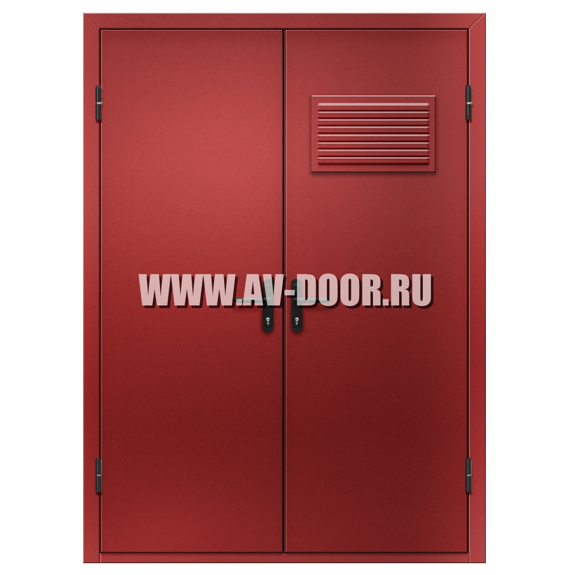 Дверь противопожарная двупольная глухая с вентиляционной решеткой ДМП-2Г