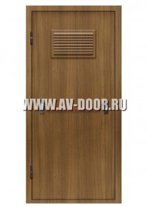 Дверь противопожарная однопольная с антипаникой и вентиляционной решеткой с МДФ ДМП-1Г