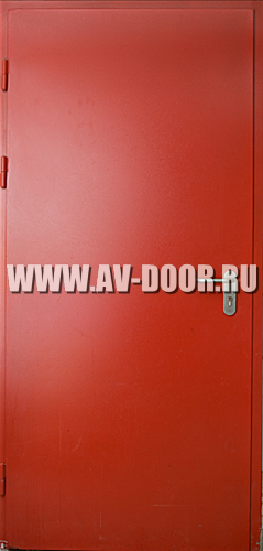 Противопожарная красная глухая дверь