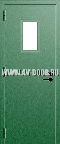 Дверь противопожарная одностворчатая с прямоугольным стеклом