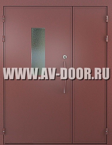 Дверь двухстворчатая противопожарная со стеклом