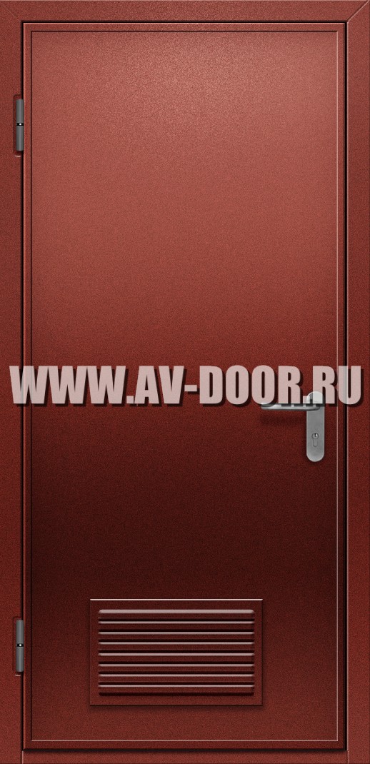 Противопожарная одностворчатая дверь с вентиляционной решеткой