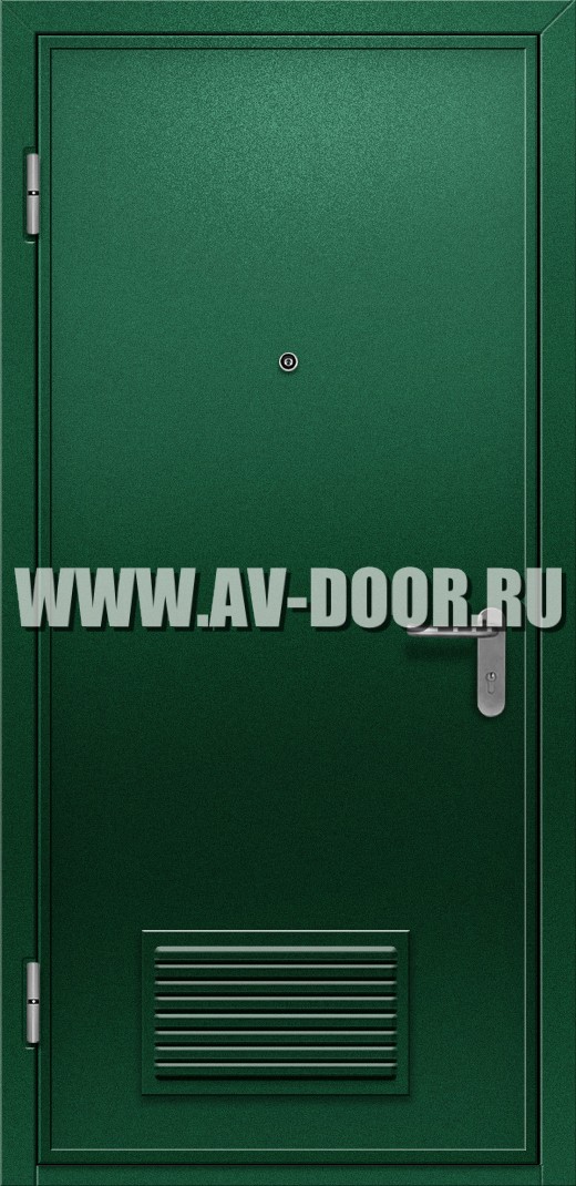 Одностворчатая противопожарная дверь с вентиляционной решеткой