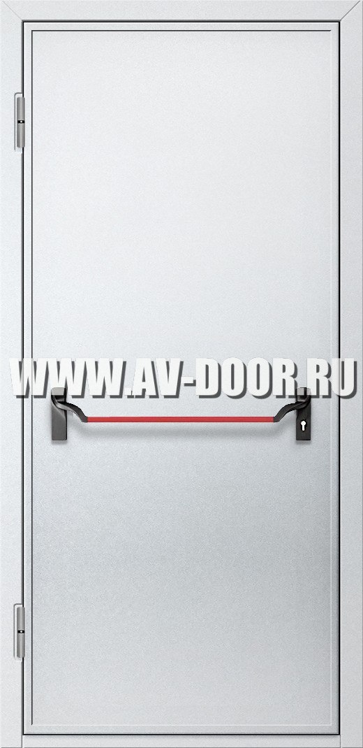 Противопожарная однопольная глухая дверь с антипаникой