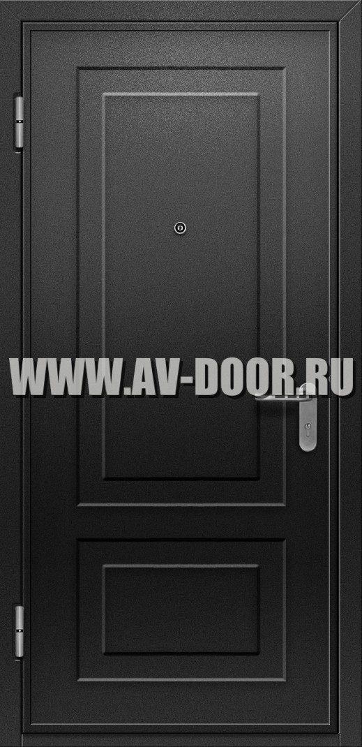 Противопожарная глухая дымогазонепроницаемая черная дверь
