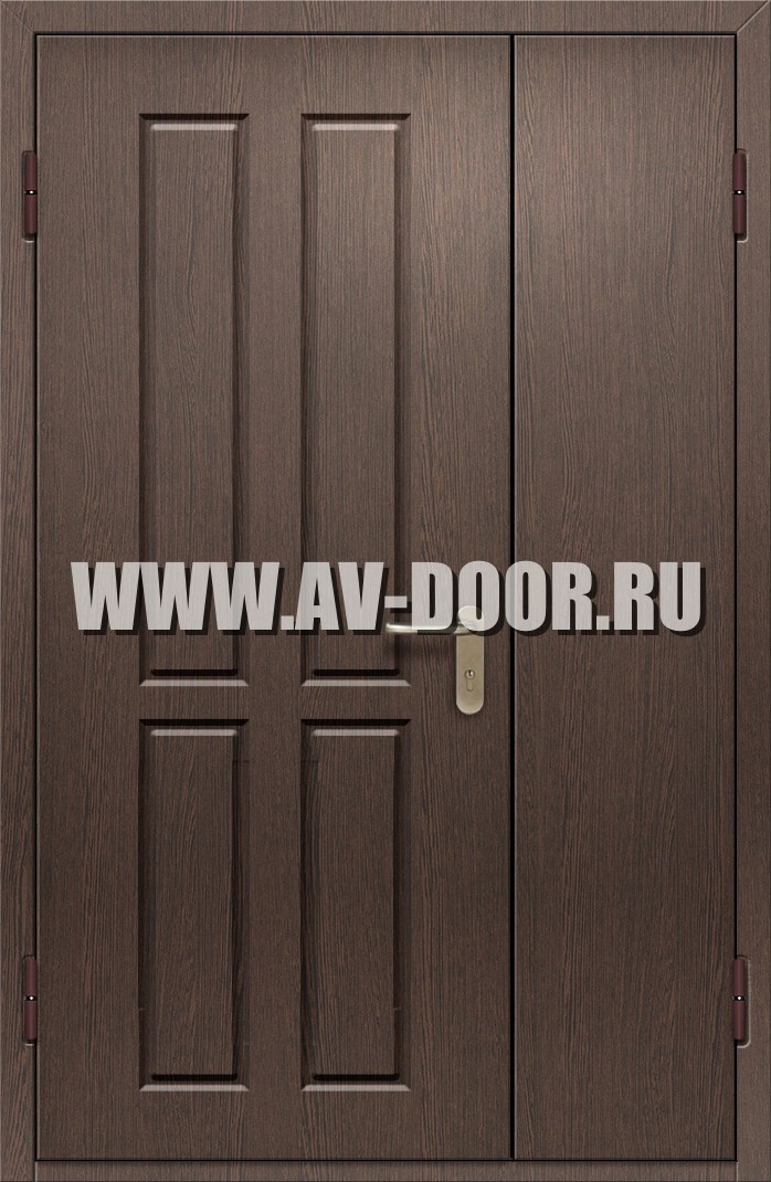 Противопожарная полуторостворчатая глухая дверь из МДФ