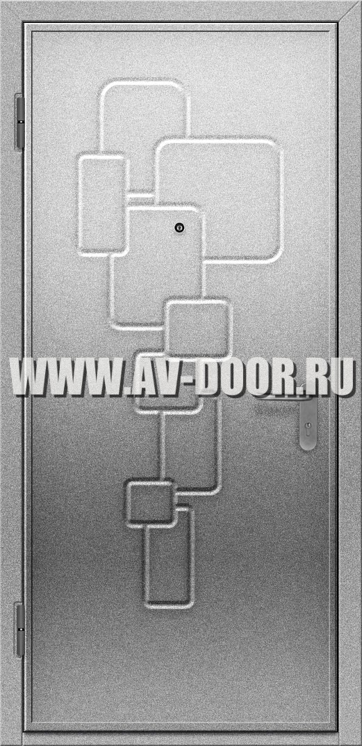 Серая противопожарная однопольная дверь