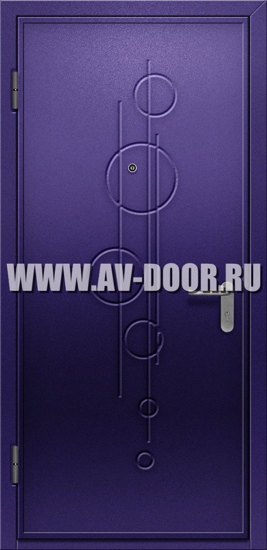 Противопожарная синяя глухая дверь