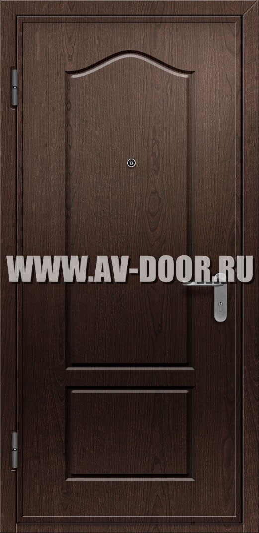 Коричневая противопожарная однопольная дверь из МДФ