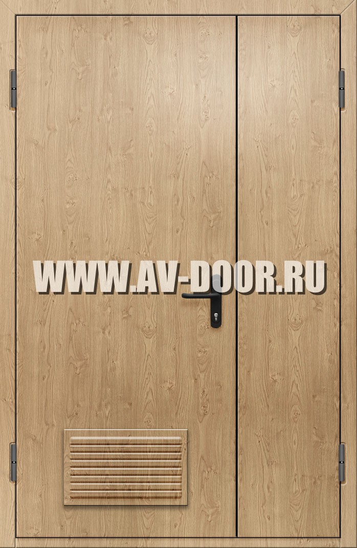 Полуторная противопожарная дверь из МДФ с решеткой