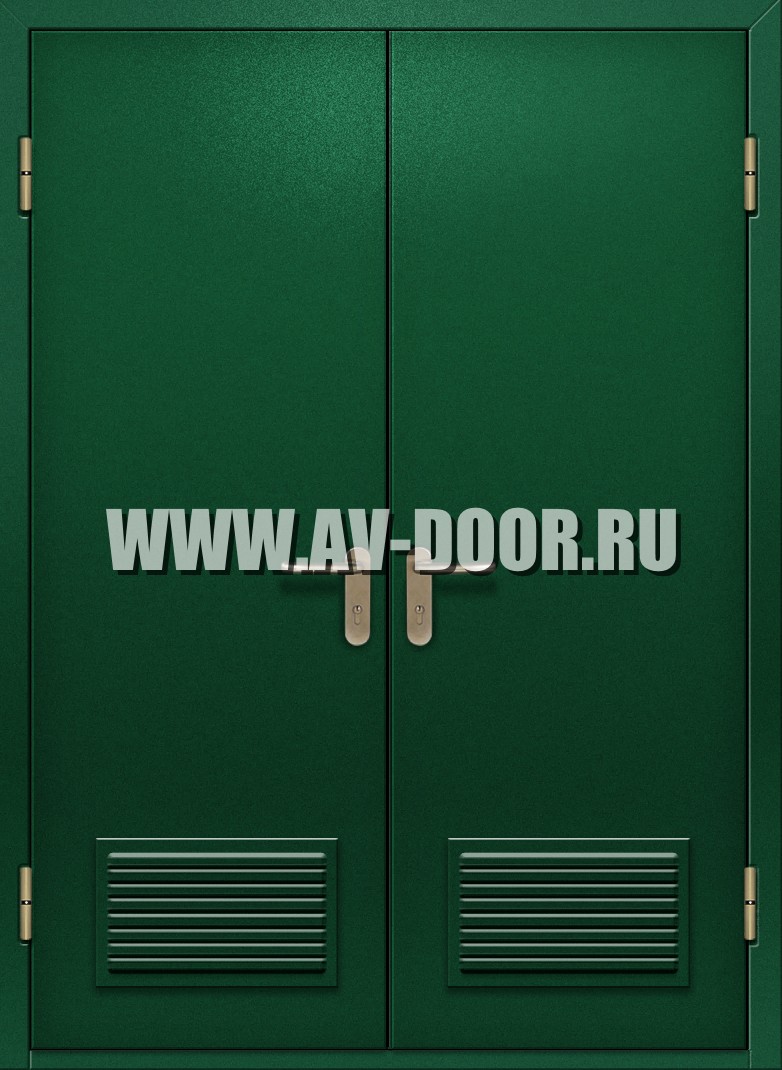 Двупольная противопожарная дверь с вентиляционными решетками