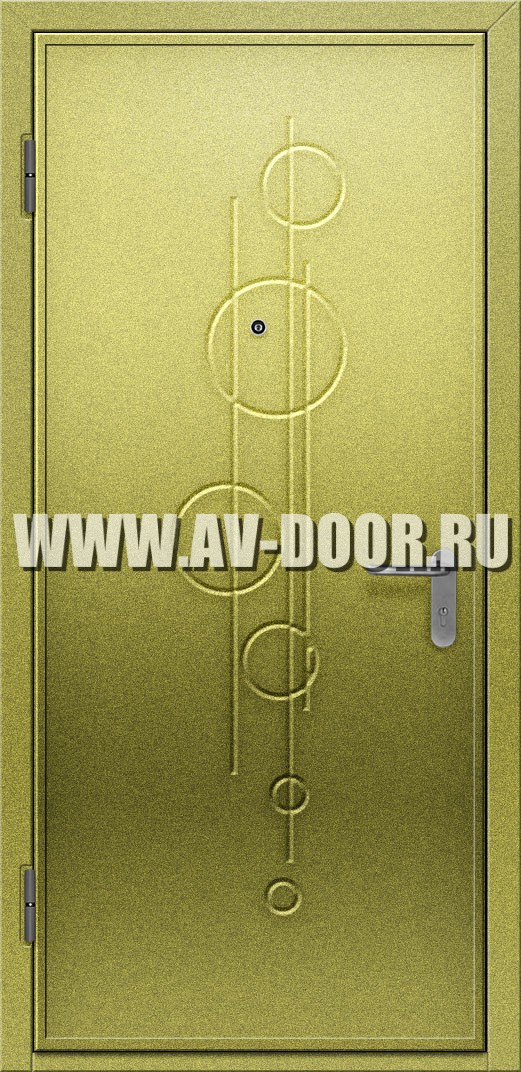 Одностворчатая глухая противопожарная дверь оливковая