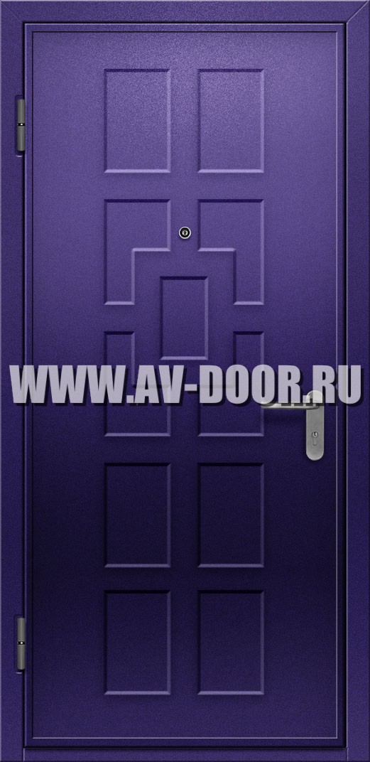 Одностворчатая глухая противопожарная дверь синяя