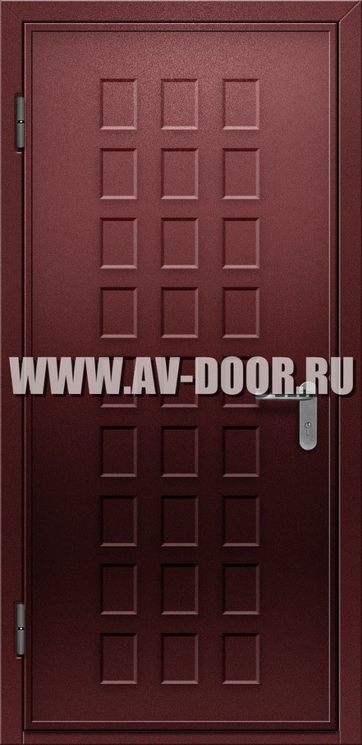 Противопожарная коричневая одностворчатая глухая дверь