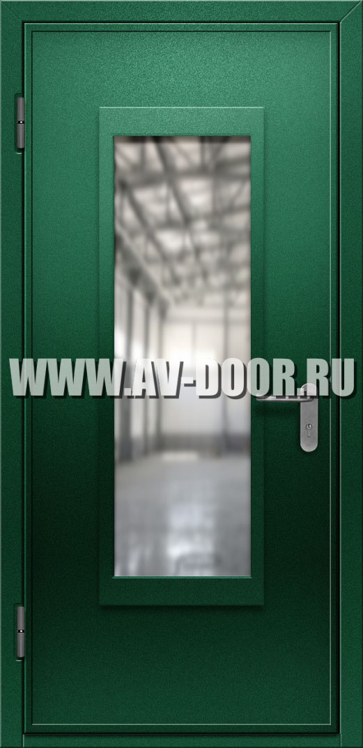 Противопожарная дверь с прямоугольным стеклом