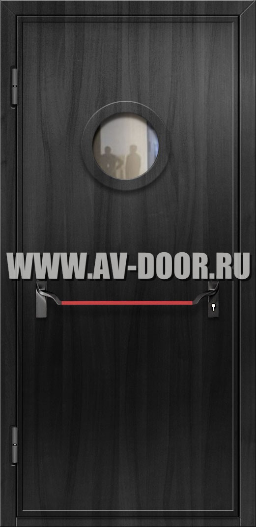 Дверь однопольная из МДФ со стеклом и антипаникой