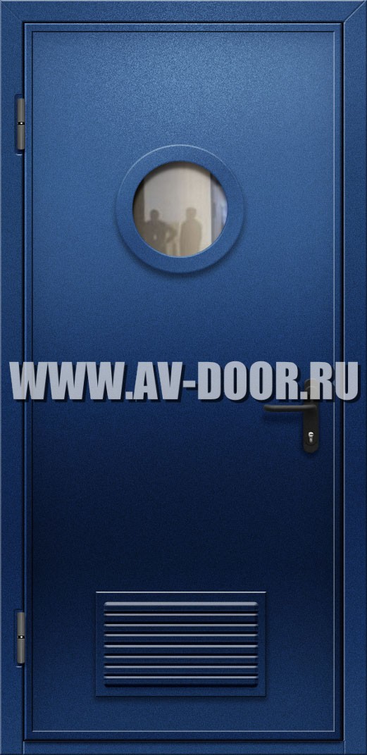 Дверь противопожарная со стеклом и вентиляцией