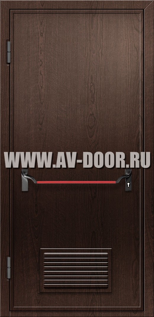 Дверь противопожарная из МДФ с антипаникой и решеткой