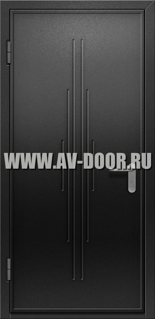 Противопожарная глухая дверь с порогом черная