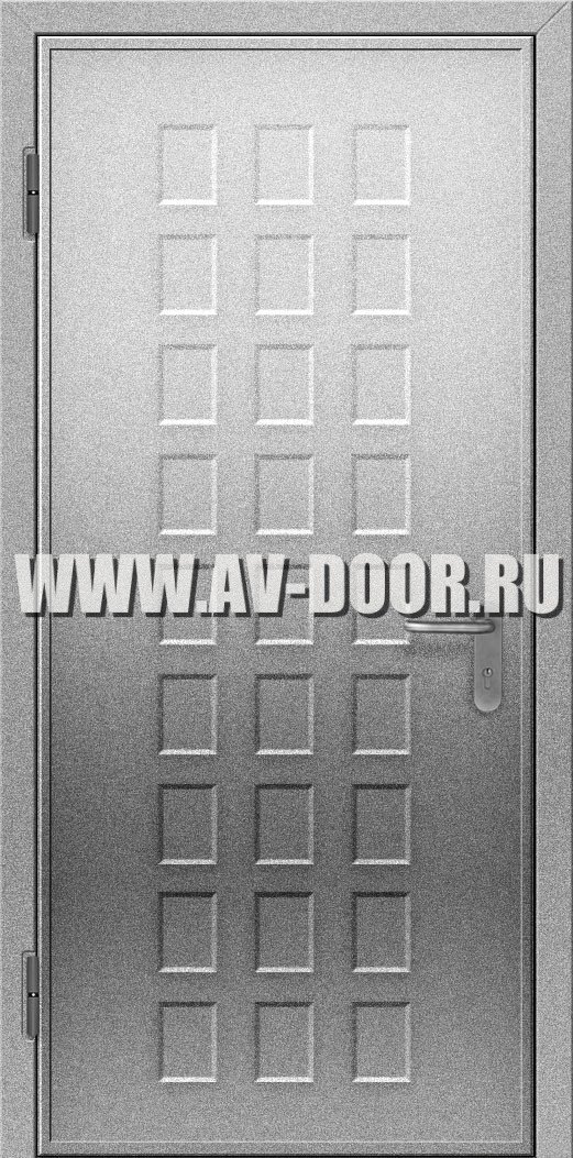 Противопожарная глухая дверь без порога стального цвета