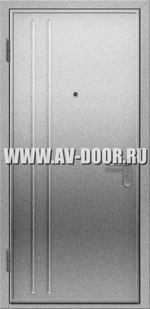 Противопожарная дверь металлик с выпадающим порогом
