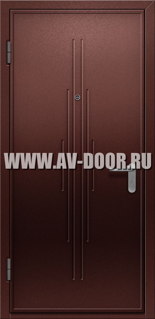 Дверь противопожарная с выпадающим порогом коричневая