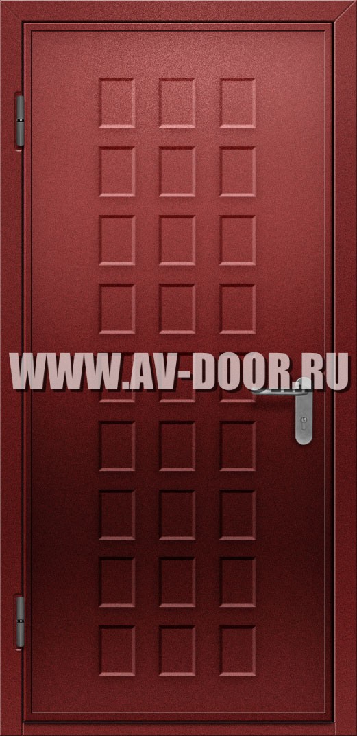 Противопожарная дверь коричневая с выпадающим порогом
