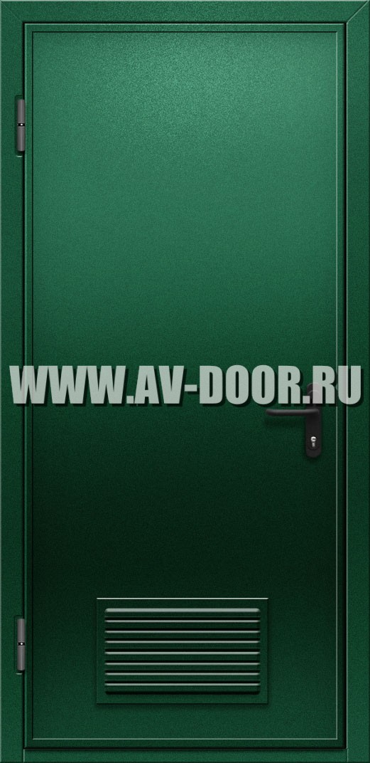 Глухая противопожарная дверь с решеткой