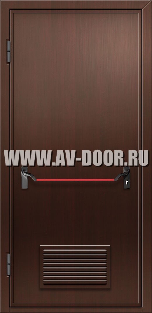 Дверь глухая противопожарная с решеткой и антипаникой