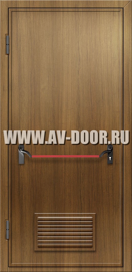 Дверь противопожарная из МДФ с решеткой и антипаникой
