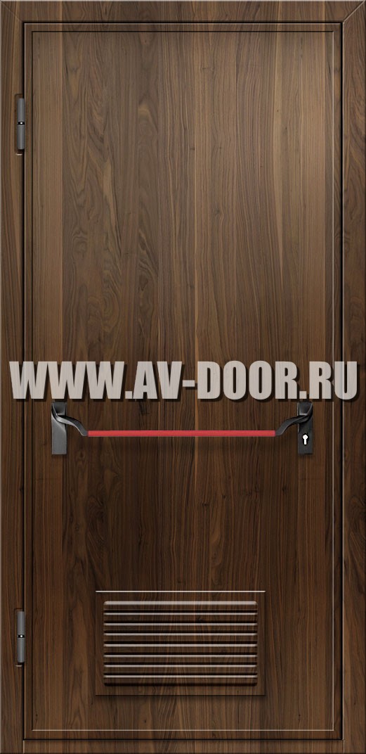 Дверь противопожарная из МДФ с вентиляцией и антипаникой