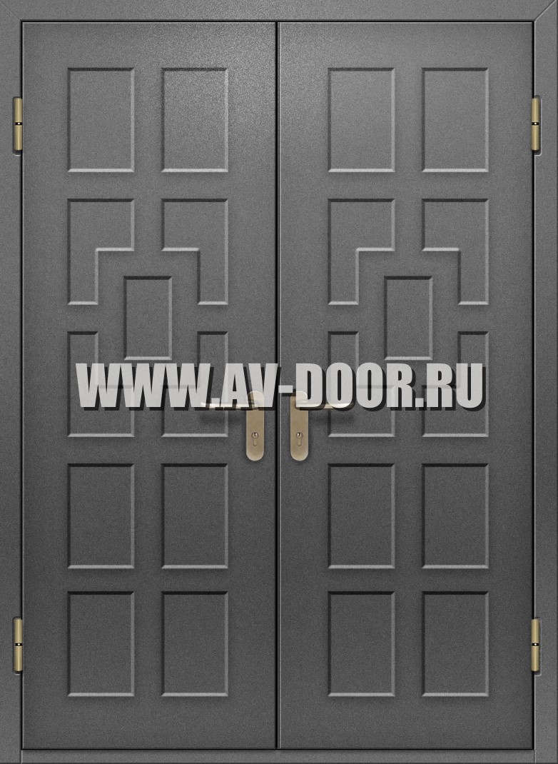 Газодымонепроницаемая двупольная глухая дверь
