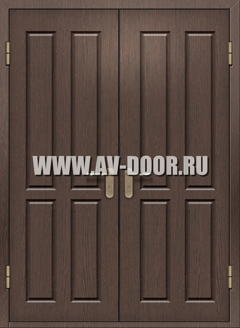 Двухстворчатая дымогазонепроницаемая глухая дверь из МДФ