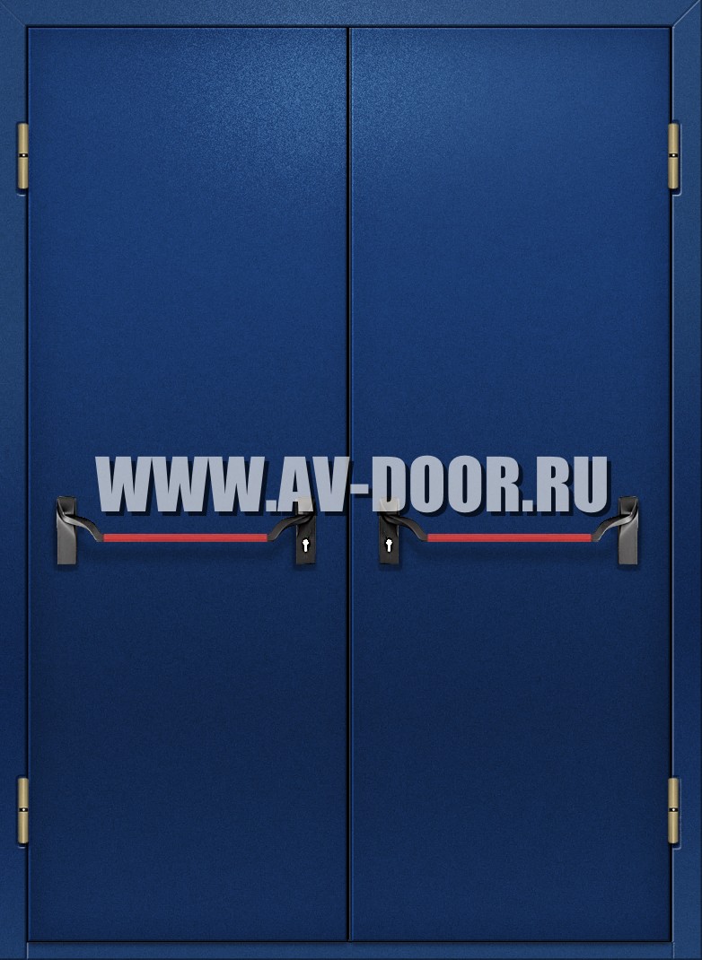Двупольная дымогазонепроницаемая глухая дверь с антипаникой