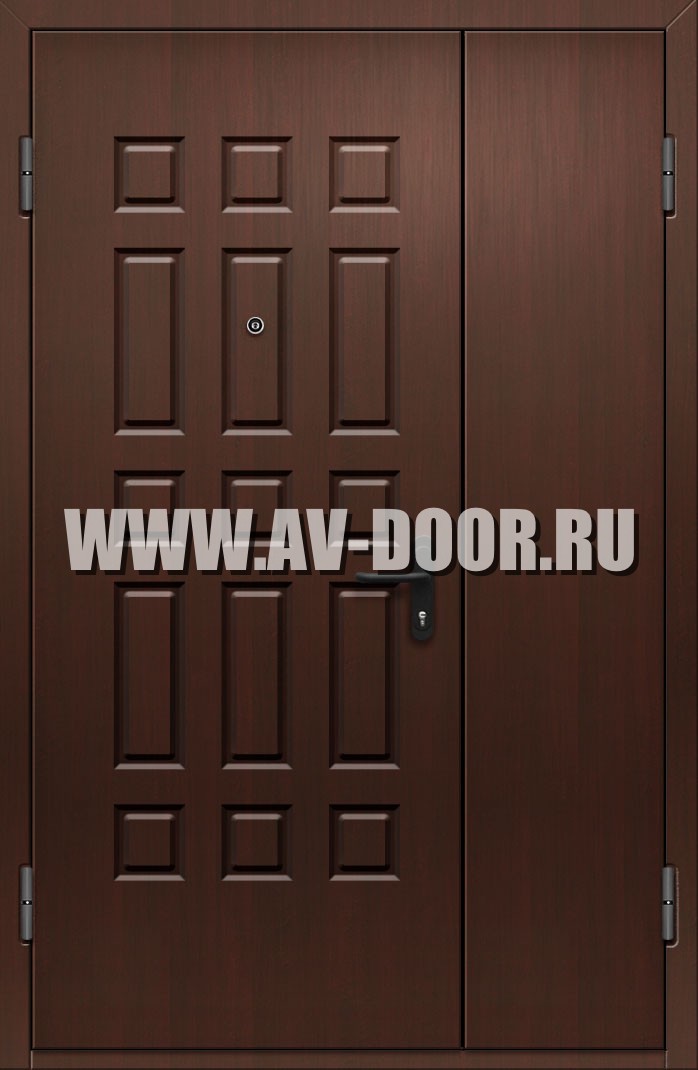 Полуторостворчатая газодымонепроницаемая глухая дверь из МДФ