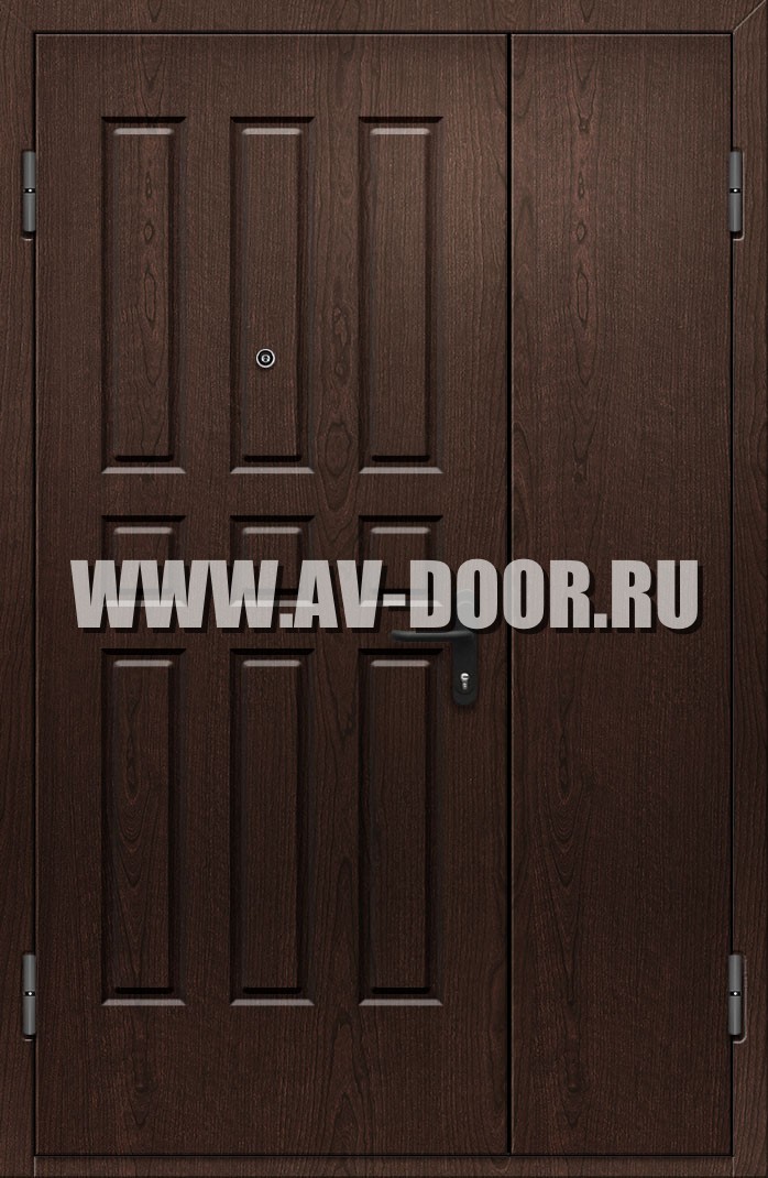 Дымогазонепроницаемая полуторостворчатая глухая дверь из МДФ