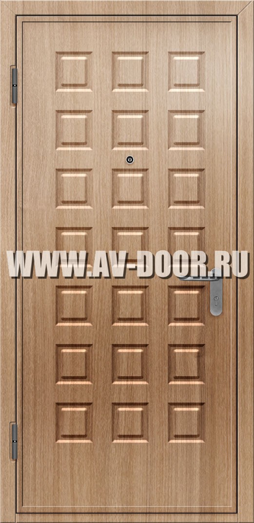 Противопожарная глухая однопольная коричневая дверь из МДФ