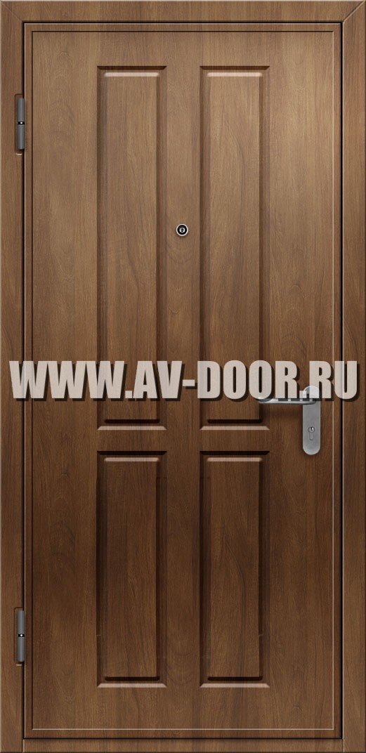 Противопожарная однопольная глухая дверь из МДФ зебрано