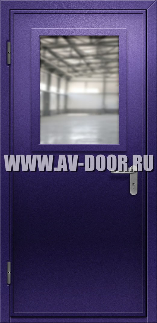 Противопожарная дверь с прямоугольным стеклом