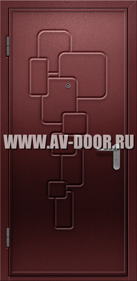 Глухая противопожарная дверь с порошковым напылением с порогом