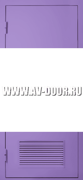 Дверь противопожарная однопольная глухая с вентиляционной решёткой ДПР-48
