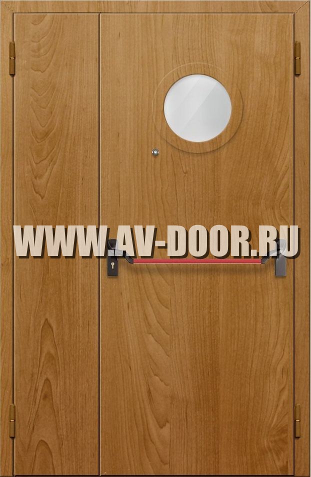 Дверь полуторная из МДФ со стеклом и антипаникой ДПП-06