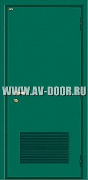 Дверь противопожарная одностворчатая с решёткой ДМП-1Г
