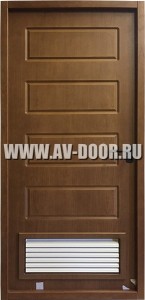 Дверь противопожарная однопольная с решёткой коричневая ДМП-1Г
