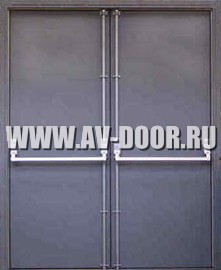 Дверь противопожарная двустворчатая с выпадающим порогом ДМП-2Г