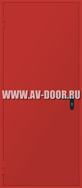 Дверь противопожарная одностворчатая глухая с выпадающим порогом красная ДМП-1Г