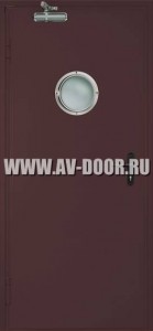 Дверь противопожарная одностворчатая с иллюминатором и антипаникой ДМП-1О